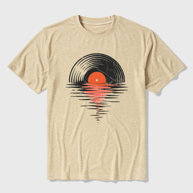 Vinyl LP Music Record Sunset Red Ultra Soft Heather Tee