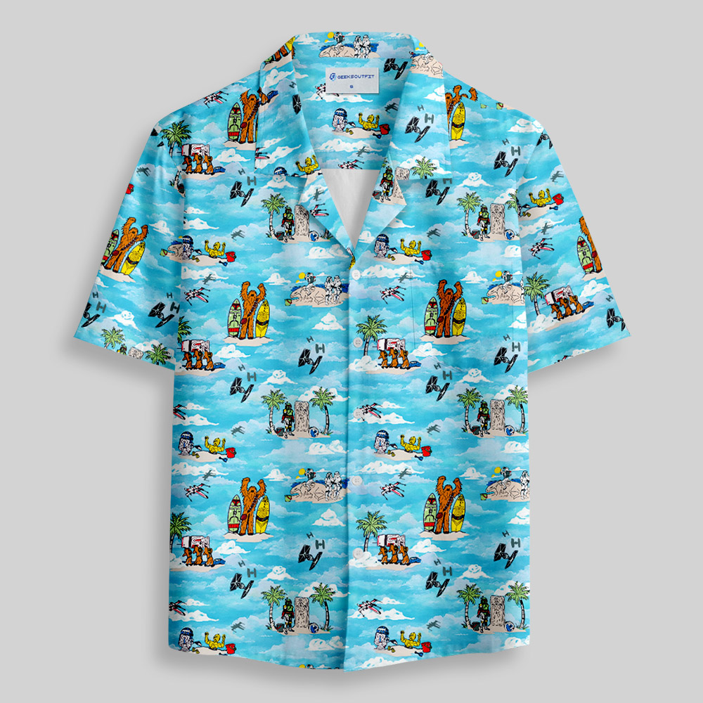 SciFi Sky Funny Button Up Pocket Shirt