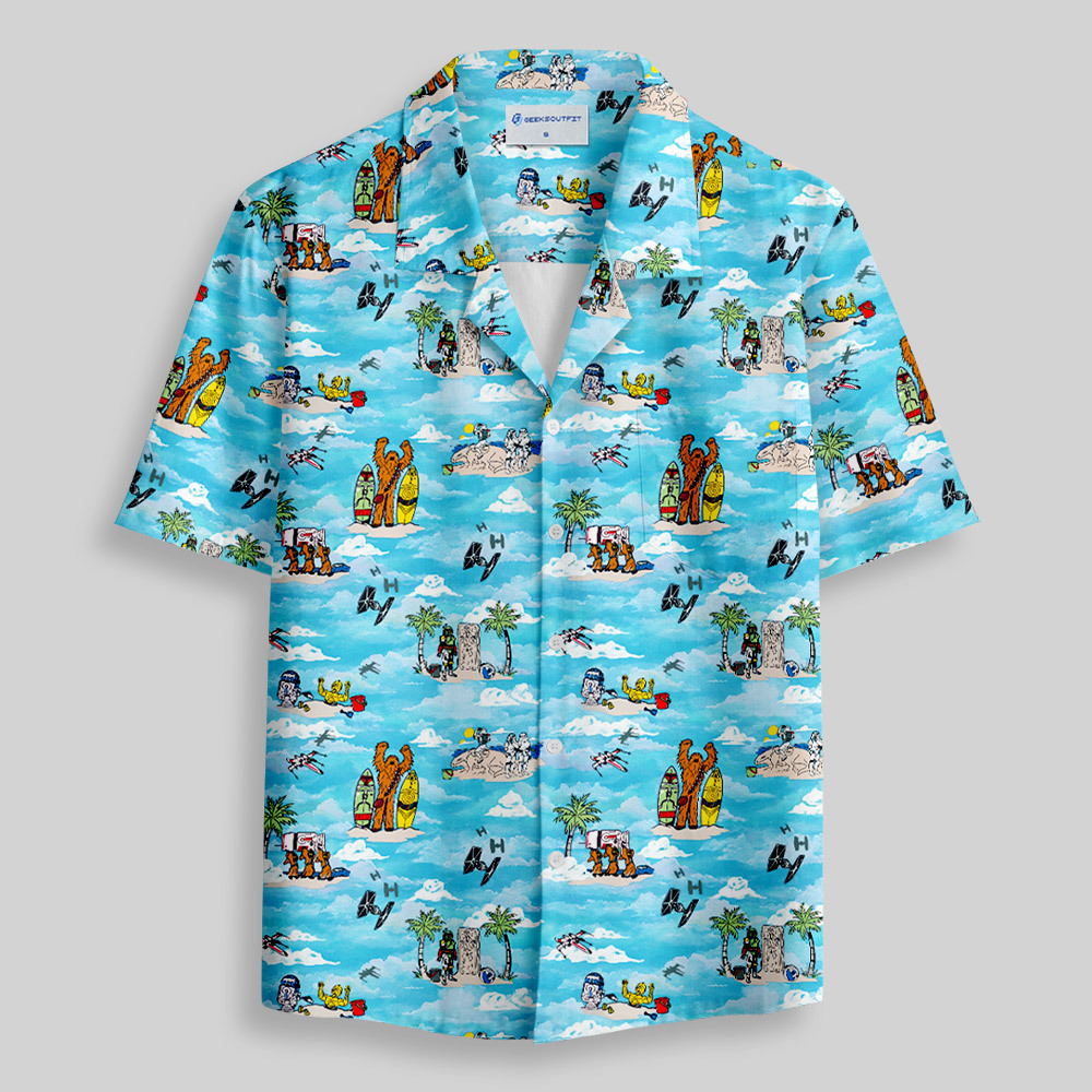 SciFi Sky Funny Button Up Pocket Shirt