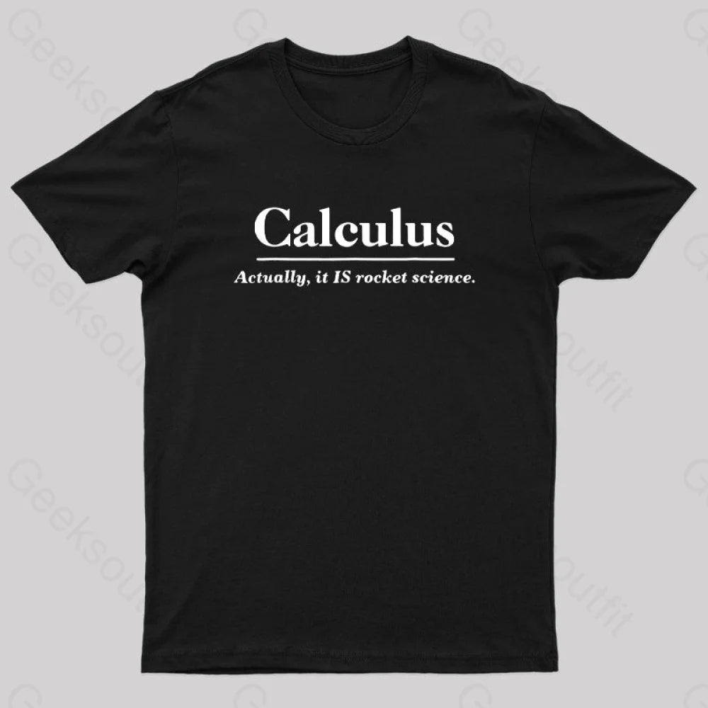 Calculus Actually Is Rocket Science Geek T-Shirt Black / S