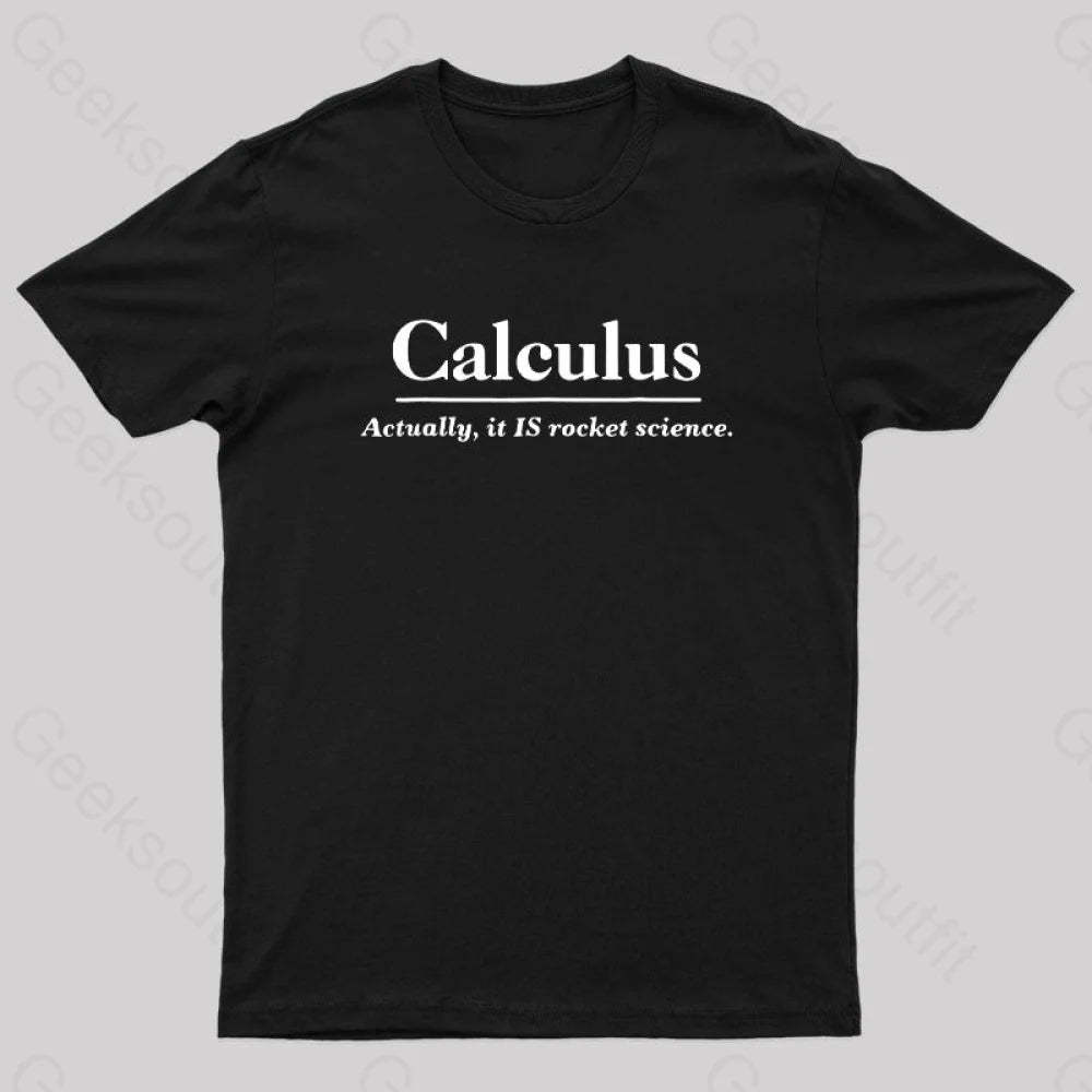 Calculus Actually Is Rocket Science Geek T-Shirt Black / S