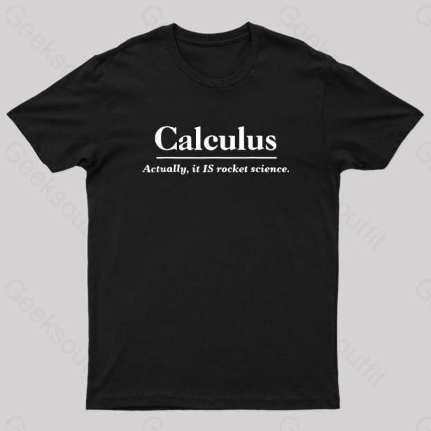 Calculus Actually Is Rocket Science Geek T-Shirt Black / S