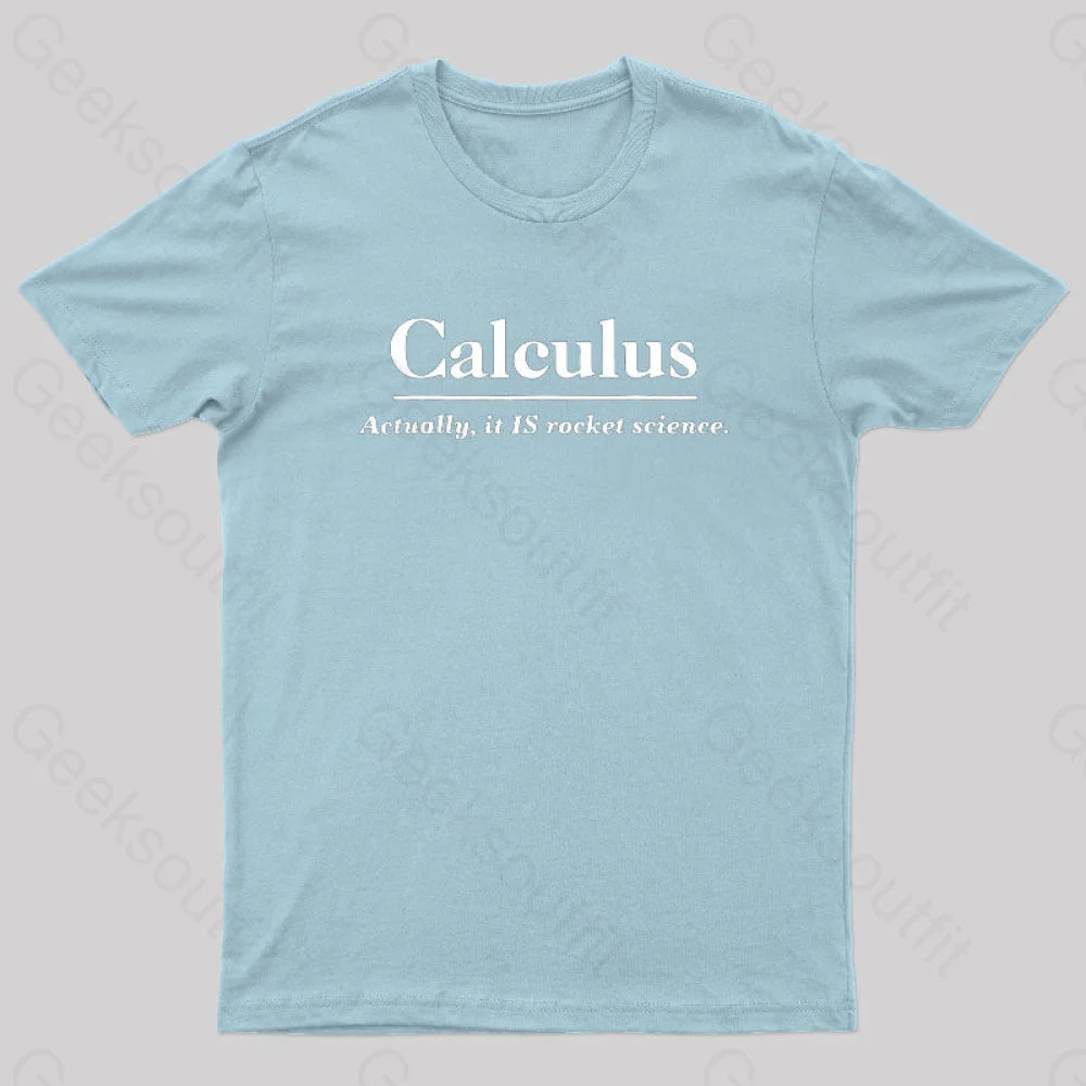 Calculus Actually Is Rocket Science Geek T-Shirt Light Blue / S