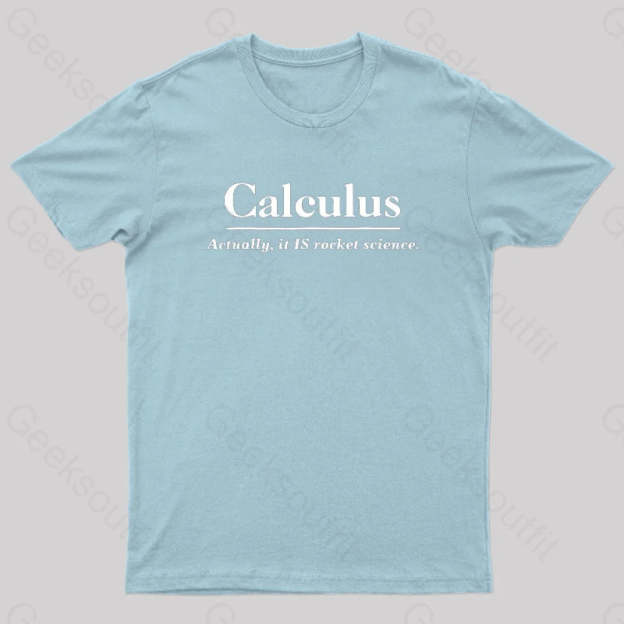 Calculus Actually Is Rocket Science Geek T-Shirt Light Blue / S