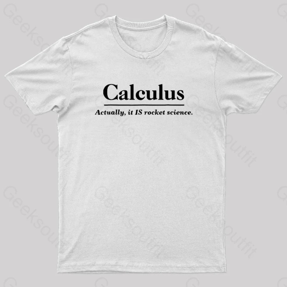 Calculus Actually Is Rocket Science Geek T-Shirt White / S