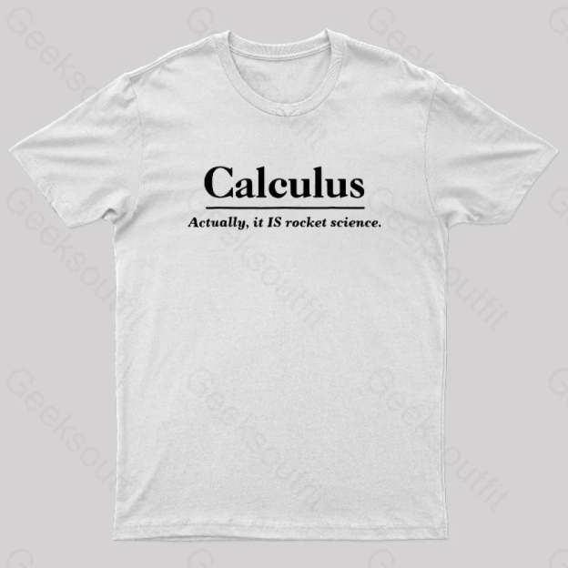 Calculus Actually Is Rocket Science Geek T-Shirt White / S