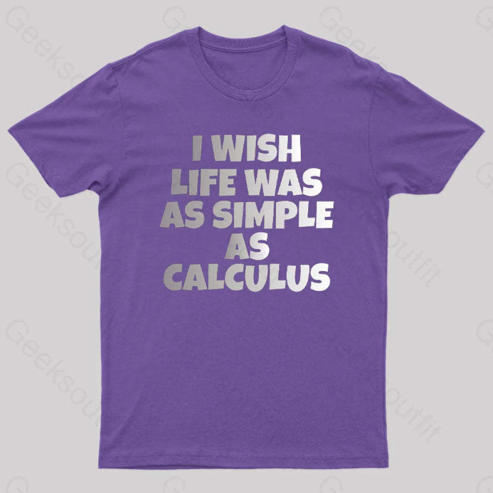 Calculus: Simple As Calculus Nerd T-Shirt Purple / S
