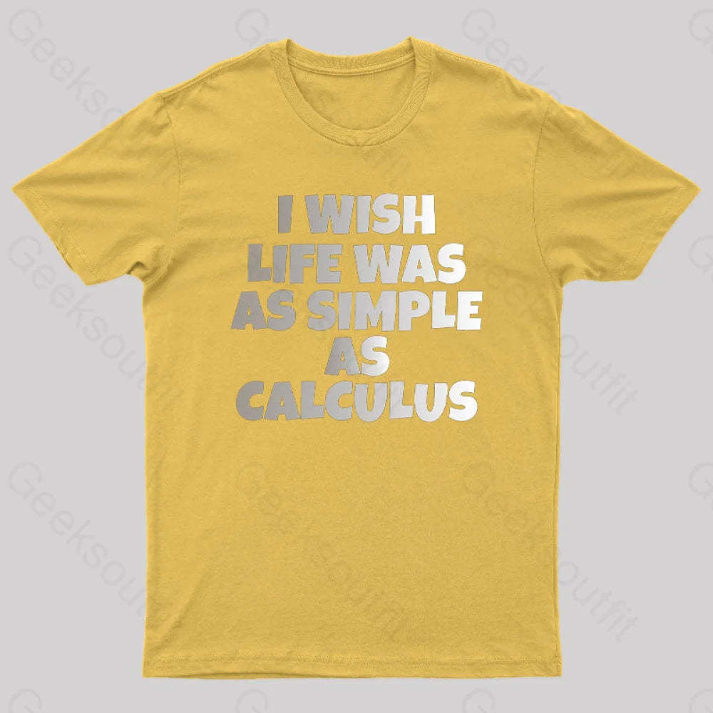 Calculus: Simple As Calculus Nerd T-Shirt Yellow / S
