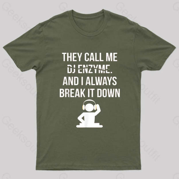 Call Me Dj Enzym Nerd T-Shirt Army Green / S