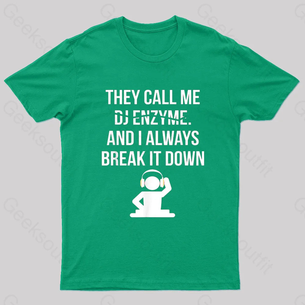 Call Me Dj Enzym Nerd T-Shirt Green / S