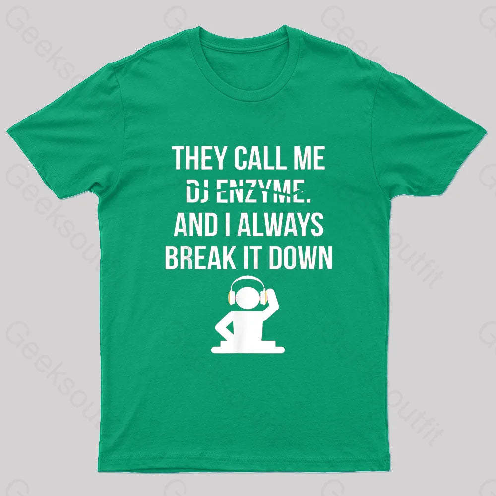 Call Me Dj Enzym Nerd T-Shirt Green / S