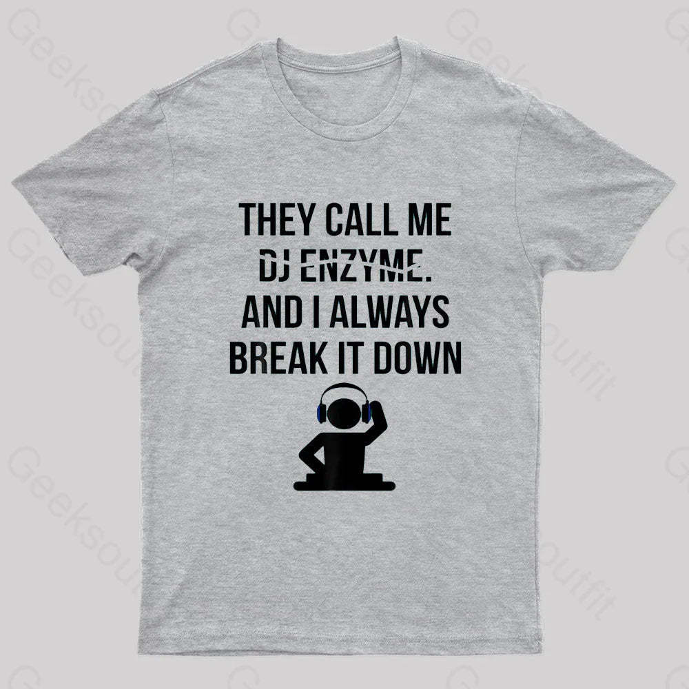 Call Me Dj Enzym Nerd T-Shirt Grey / S