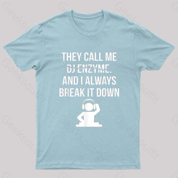 Call Me Dj Enzym Nerd T-Shirt Light Blue / S