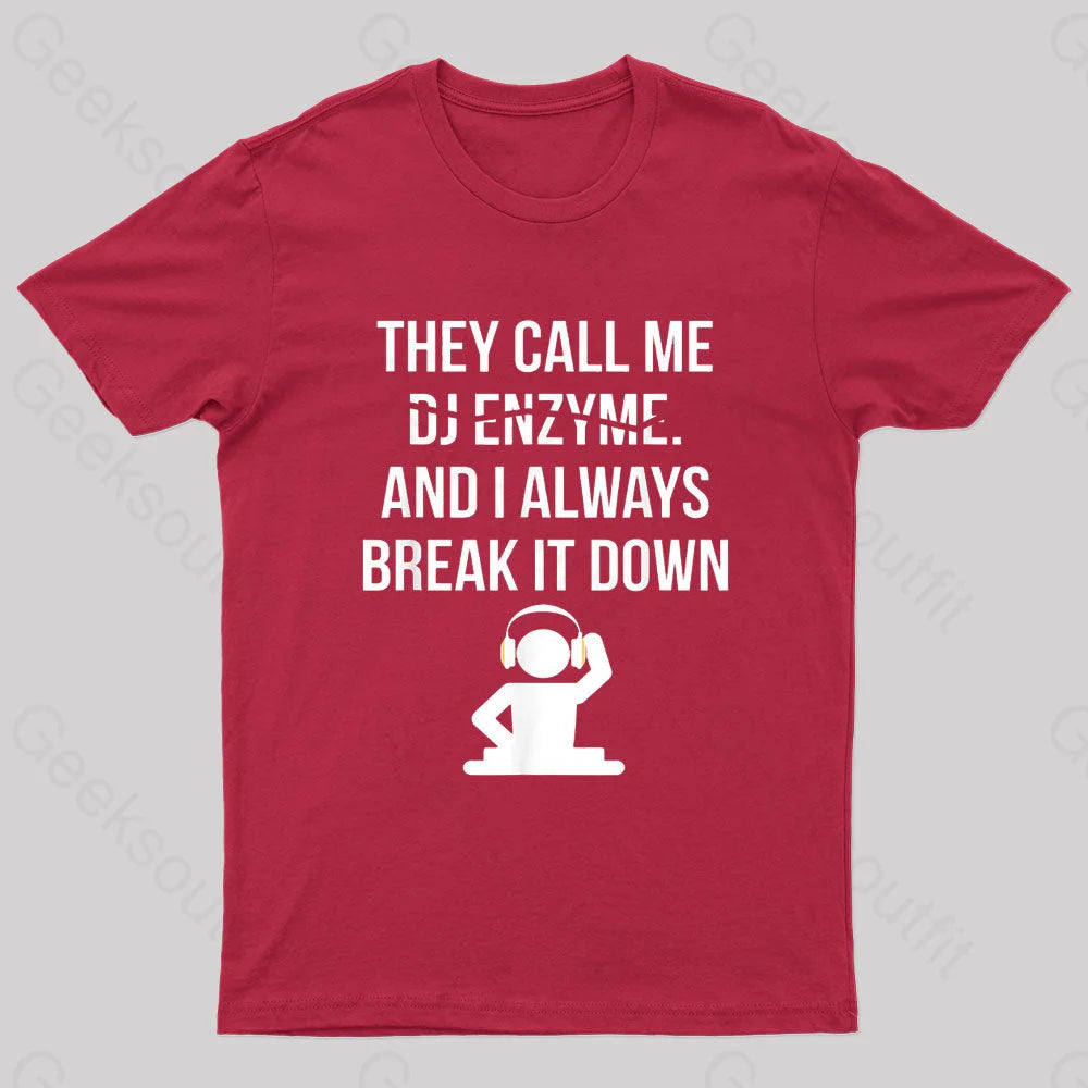 Call Me Dj Enzym Nerd T-Shirt Red / S