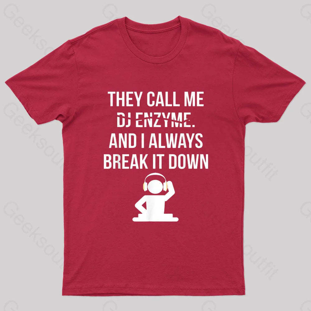 Call Me Dj Enzym Nerd T-Shirt Red / S