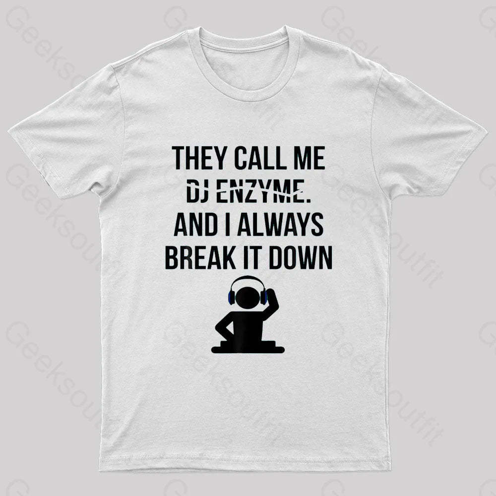 Call Me Dj Enzym Nerd T-Shirt White / S