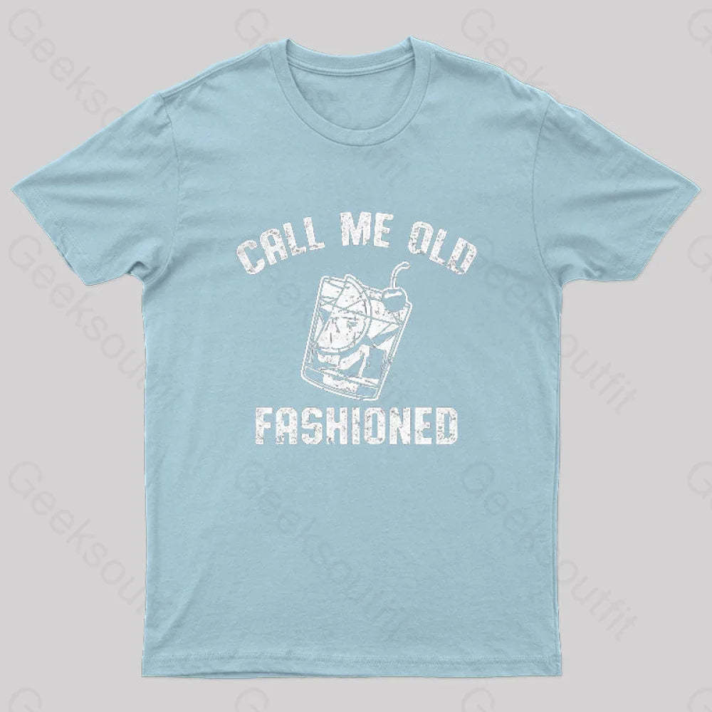 Call Me Old Fashioned Nerd T-Shirt Light Blue / S