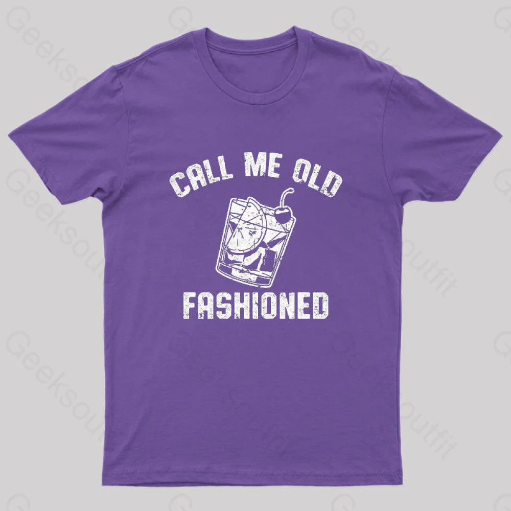 Call Me Old Fashioned Nerd T-Shirt Purple / S
