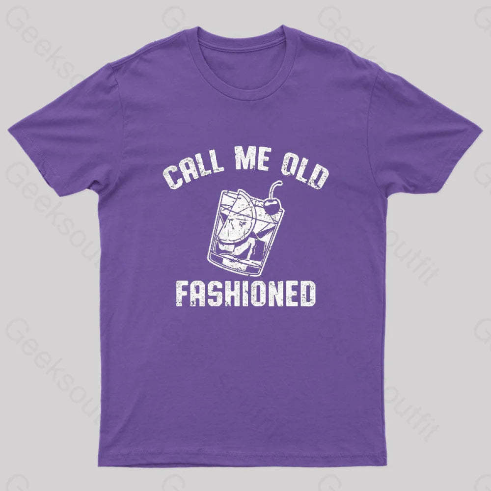 Call Me Old Fashioned Nerd T-Shirt Purple / S
