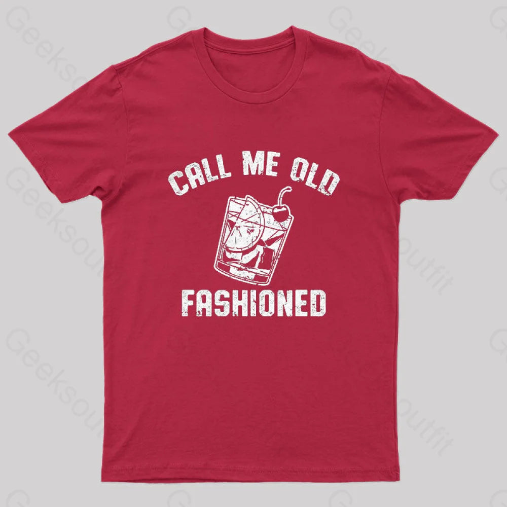 Call Me Old Fashioned Nerd T-Shirt Red / S