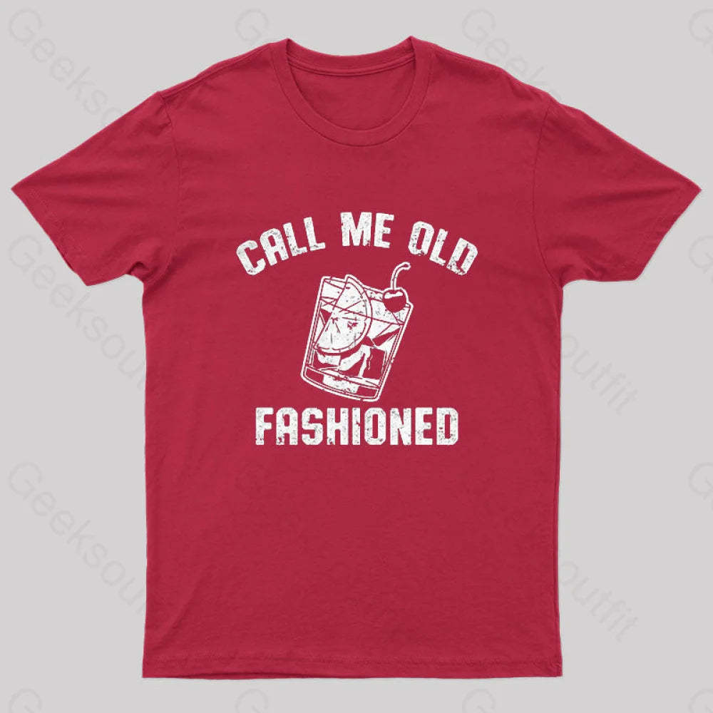 Call Me Old Fashioned Nerd T-Shirt Red / S