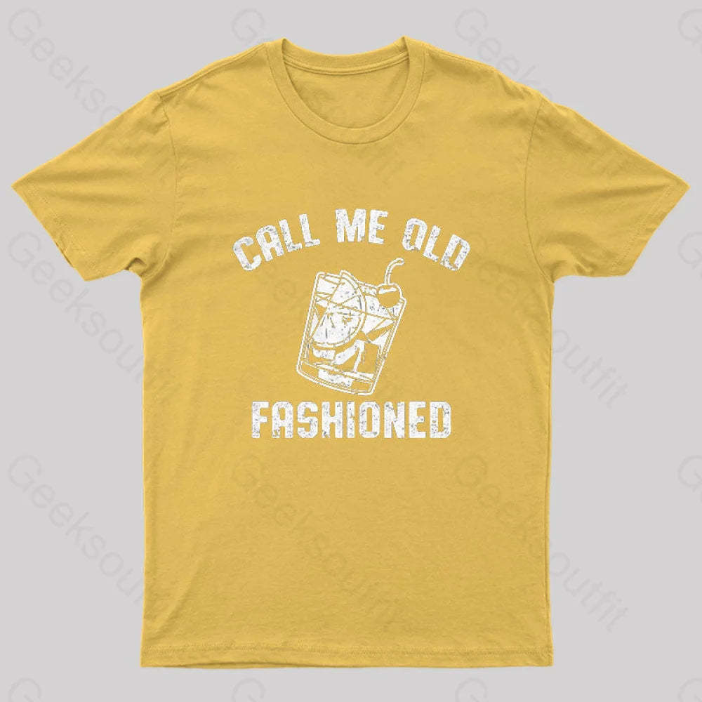 Call Me Old Fashioned Nerd T-Shirt Yellow / S