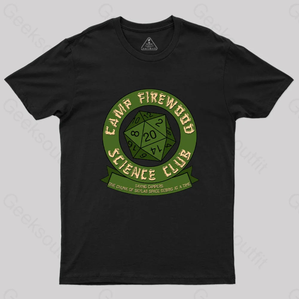 Camp Firewood Science Club T-Shirt Black / S