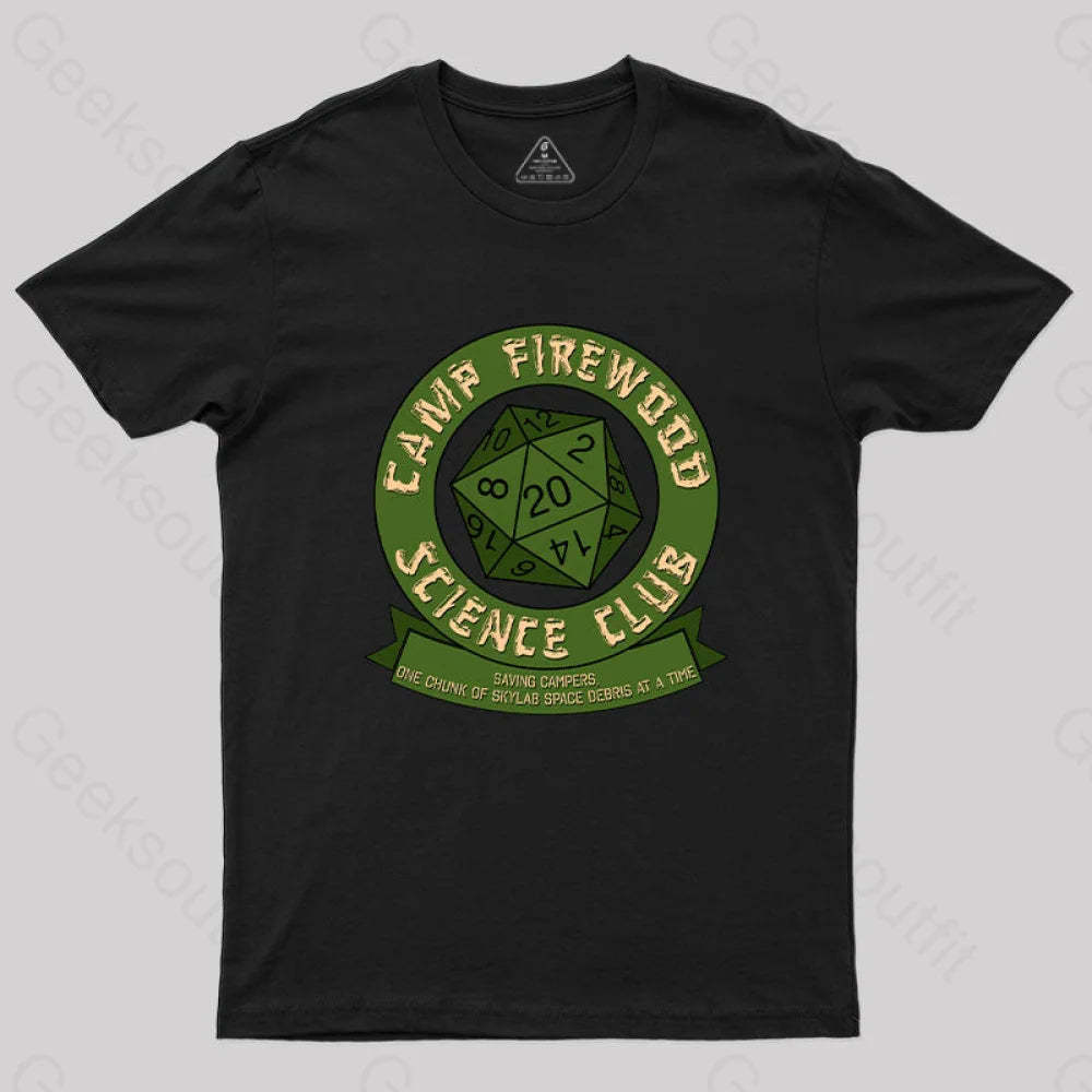 Camp Firewood Science Club T-Shirt Black / S