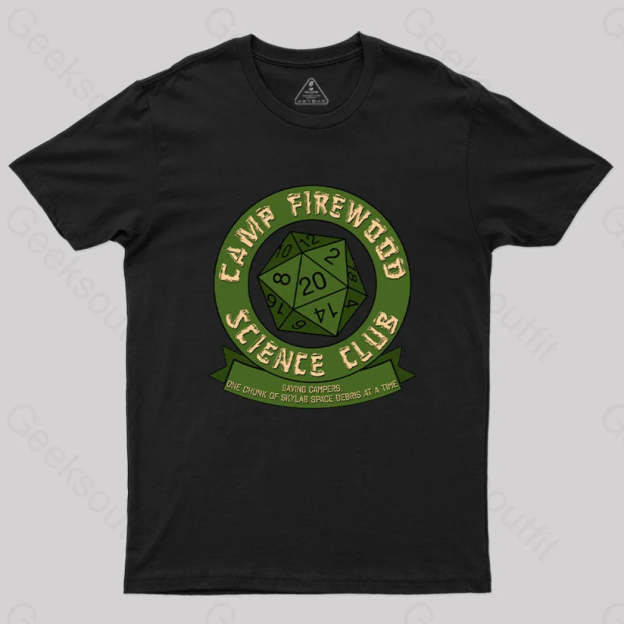 Camp Firewood Science Club T-Shirt Black / S