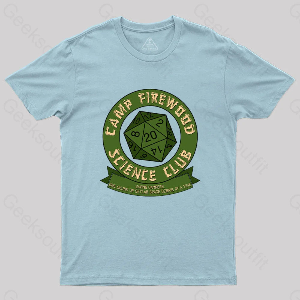 Camp Firewood Science Club T-Shirt Light Blue / S