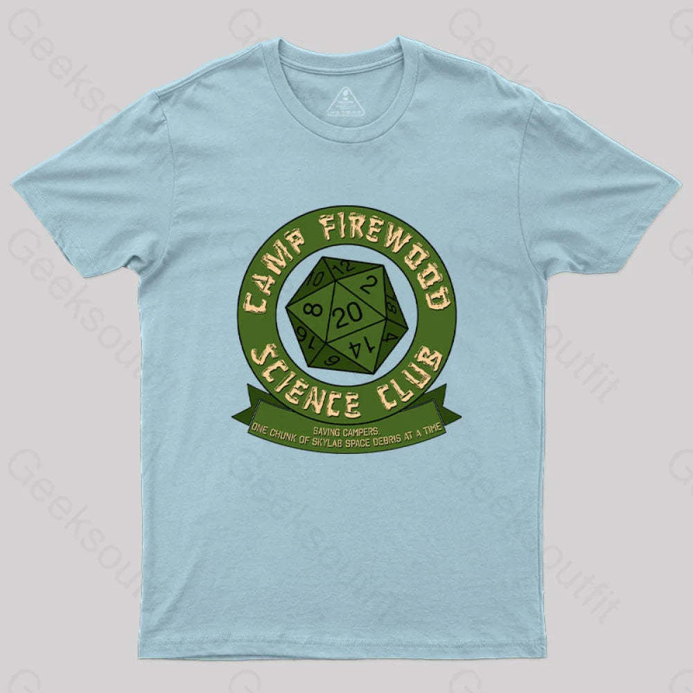 Camp Firewood Science Club T-Shirt Light Blue / S