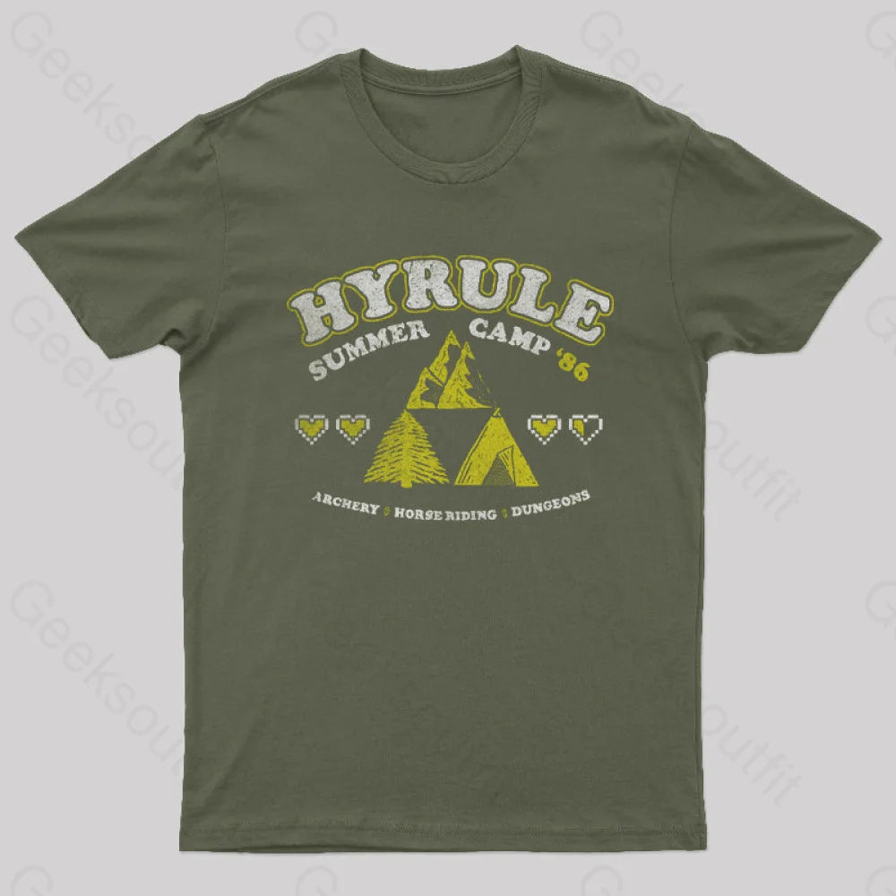 Camp Hyrule Geek T-Shirt Army Green / S
