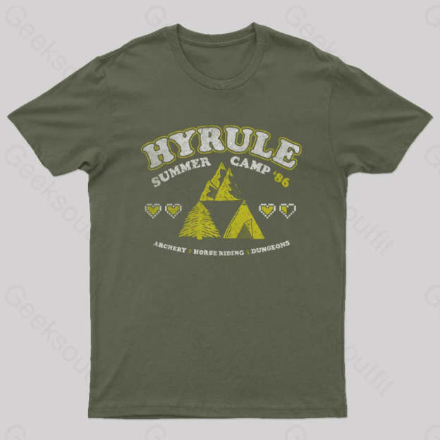 Camp Hyrule Geek T-Shirt Army Green / S
