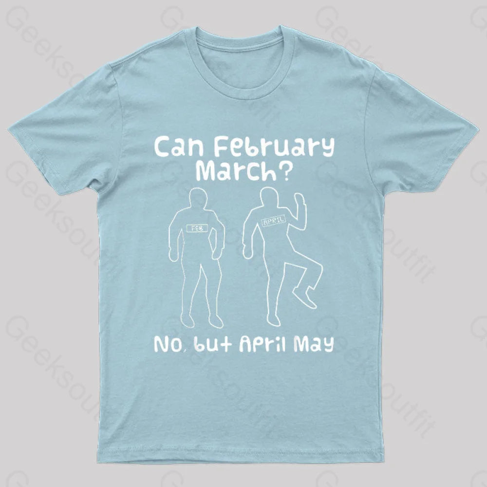 Can February March Nerd T-Shirt Light Blue / S