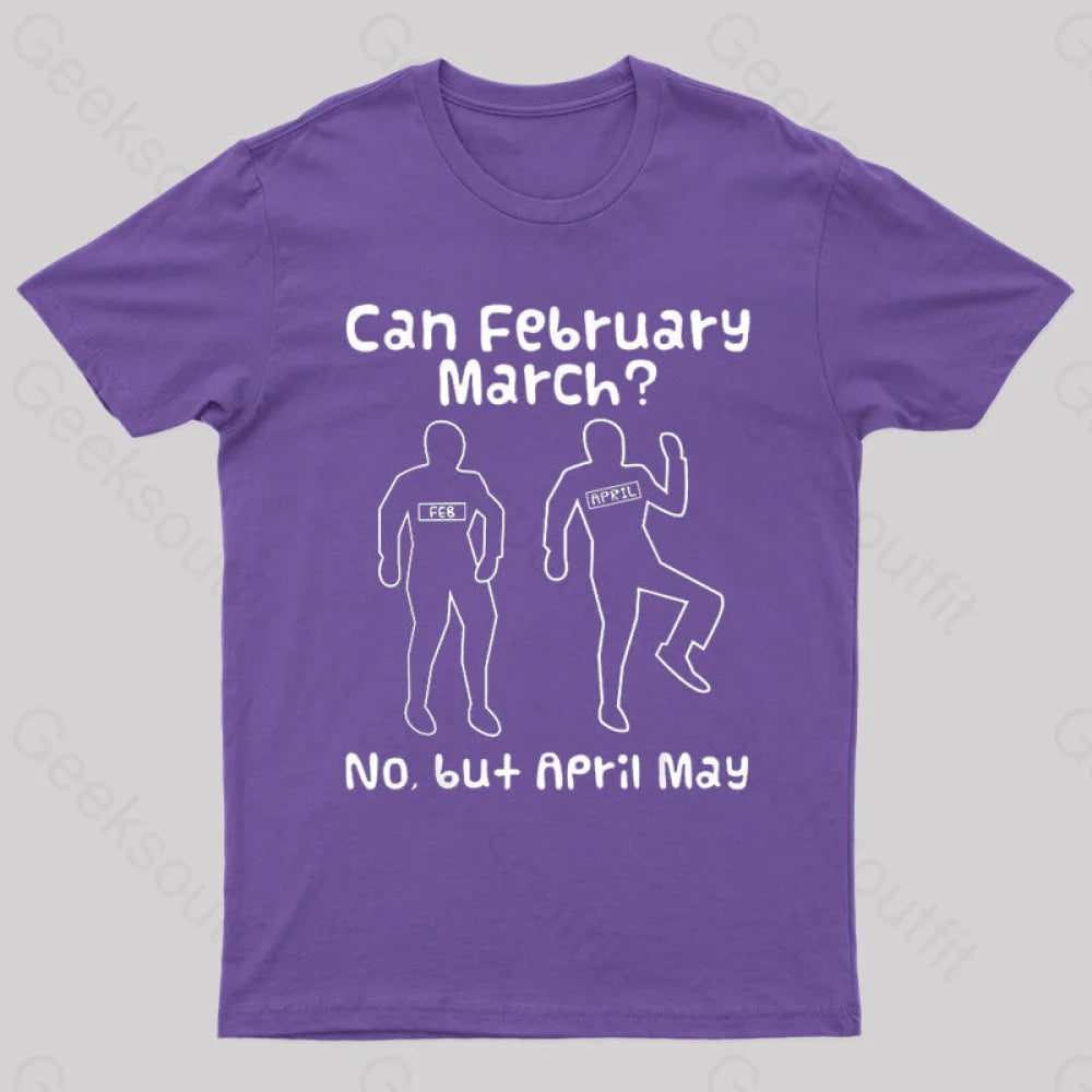 Can February March Nerd T-Shirt Purple / S