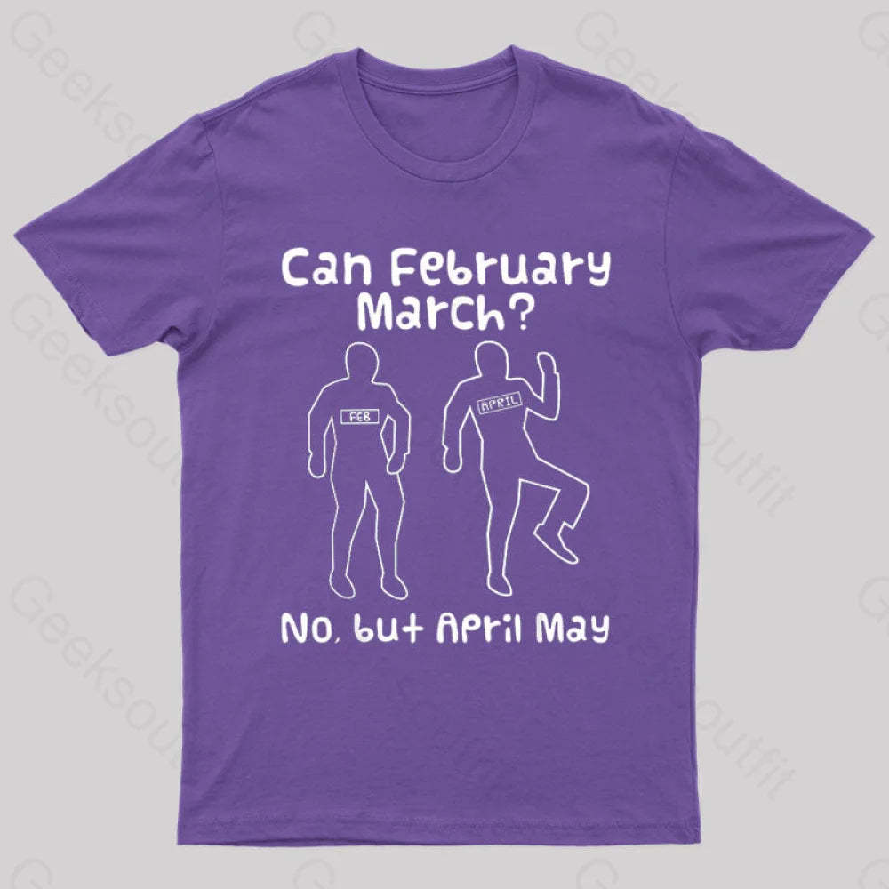 Can February March Nerd T-Shirt Purple / S