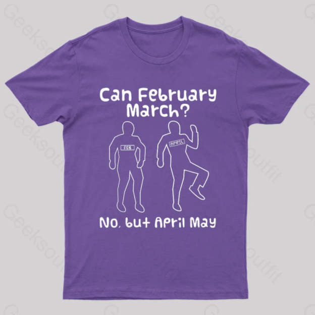 Can February March Nerd T-Shirt Purple / S