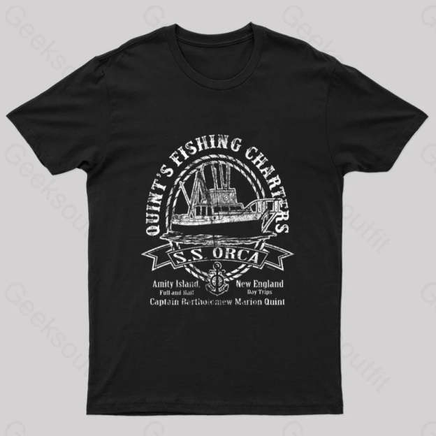 Captain Quint’s Ss Orca Geek T-Shirt Black / S