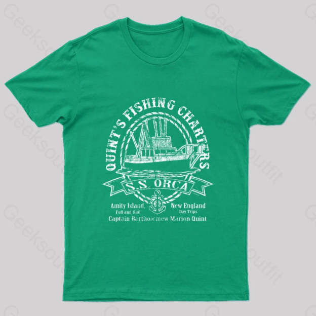 Captain Quint’s Ss Orca Geek T-Shirt Green / S