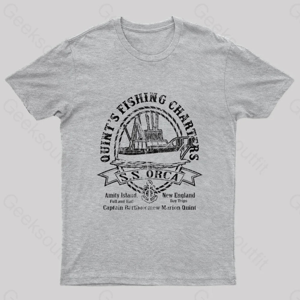 Captain Quint’s Ss Orca Geek T-Shirt Grey / S