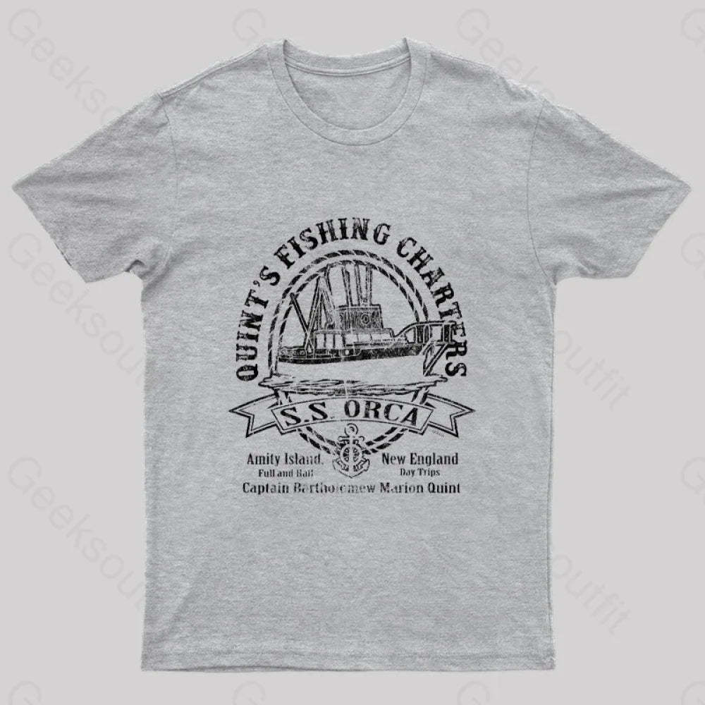 Captain Quint’s Ss Orca Geek T-Shirt Grey / S