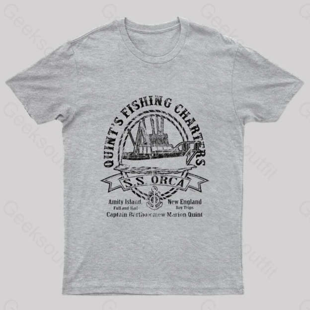 Captain Quint’s Ss Orca Geek T-Shirt Grey / S