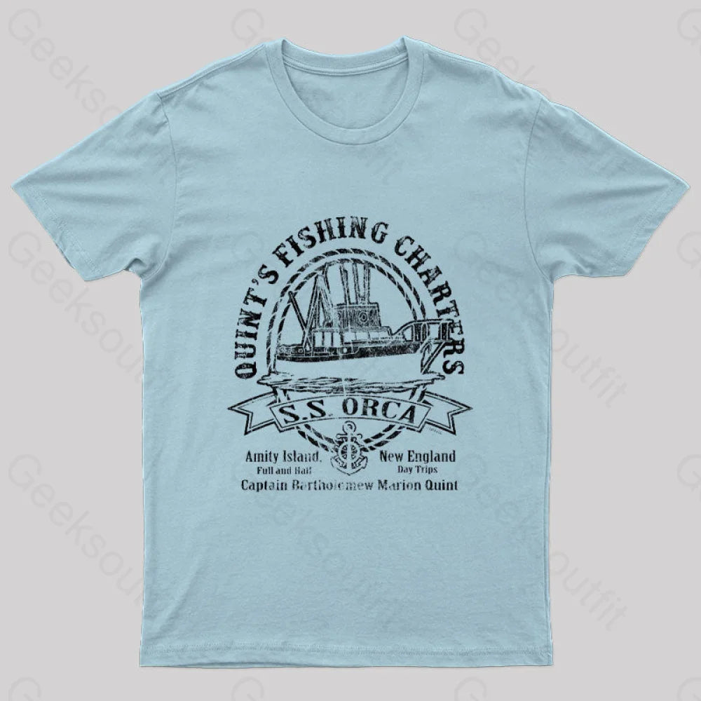 Captain Quint’s Ss Orca Geek T-Shirt Light Blue / S