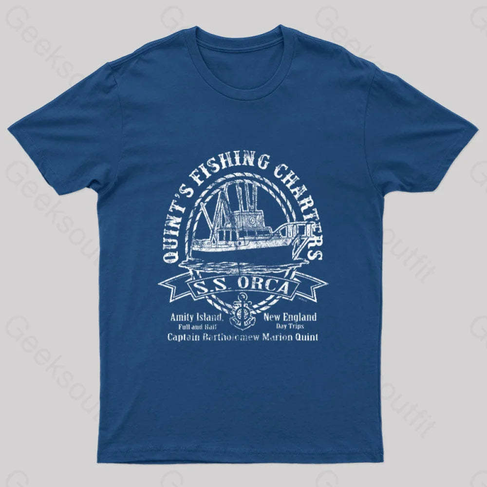 Captain Quint’s Ss Orca Geek T-Shirt Navy / S