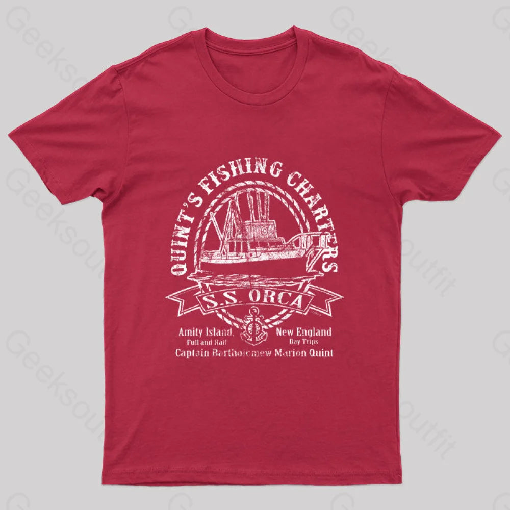 Captain Quint’s Ss Orca Geek T-Shirt Red / S