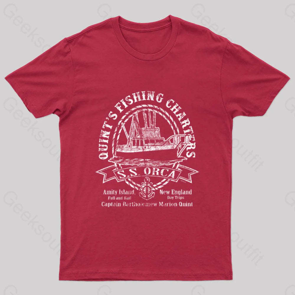 Captain Quint’s Ss Orca Geek T-Shirt Red / S