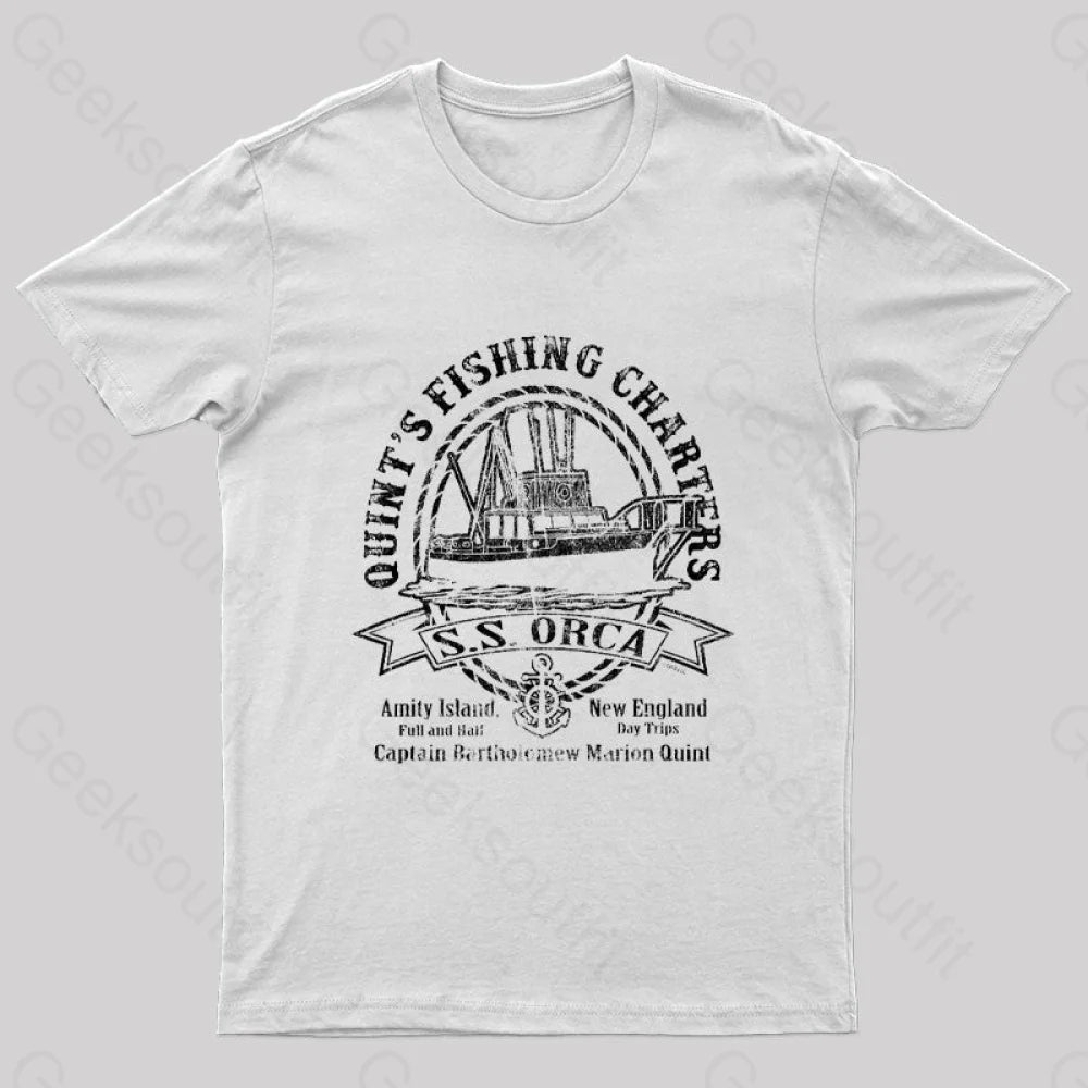 Captain Quint’s Ss Orca Geek T-Shirt White / S