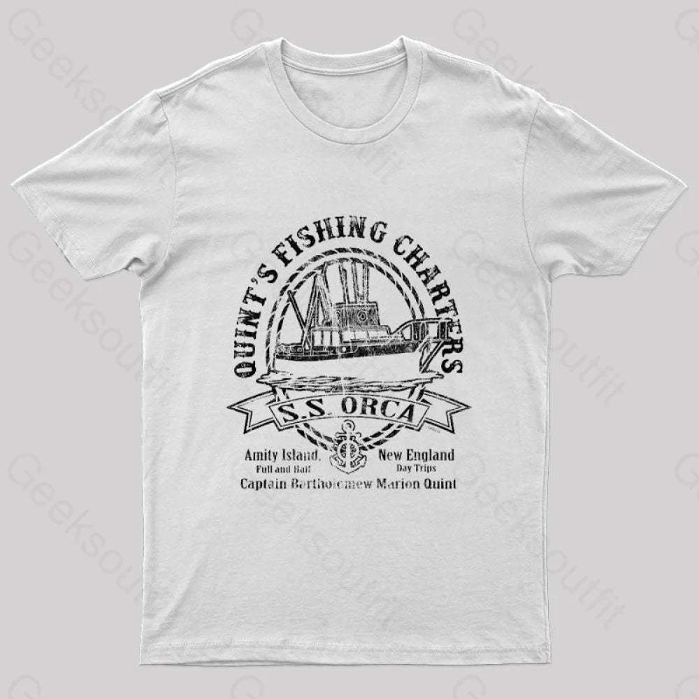 Captain Quint’s Ss Orca Geek T-Shirt White / S
