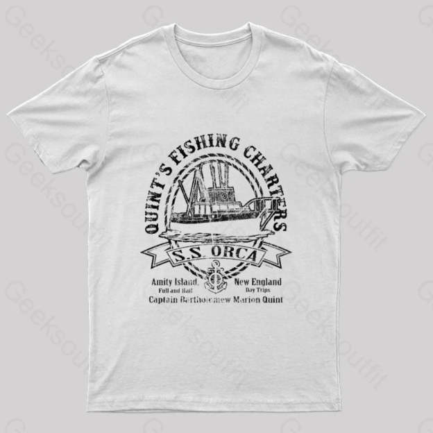 Captain Quint’s Ss Orca Geek T-Shirt White / S