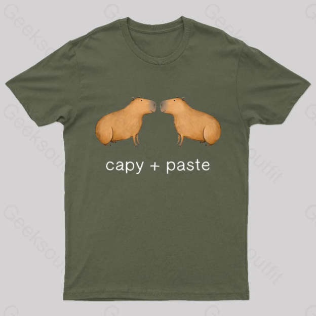 Capy Paste Geek T-Shirt Army Green / S